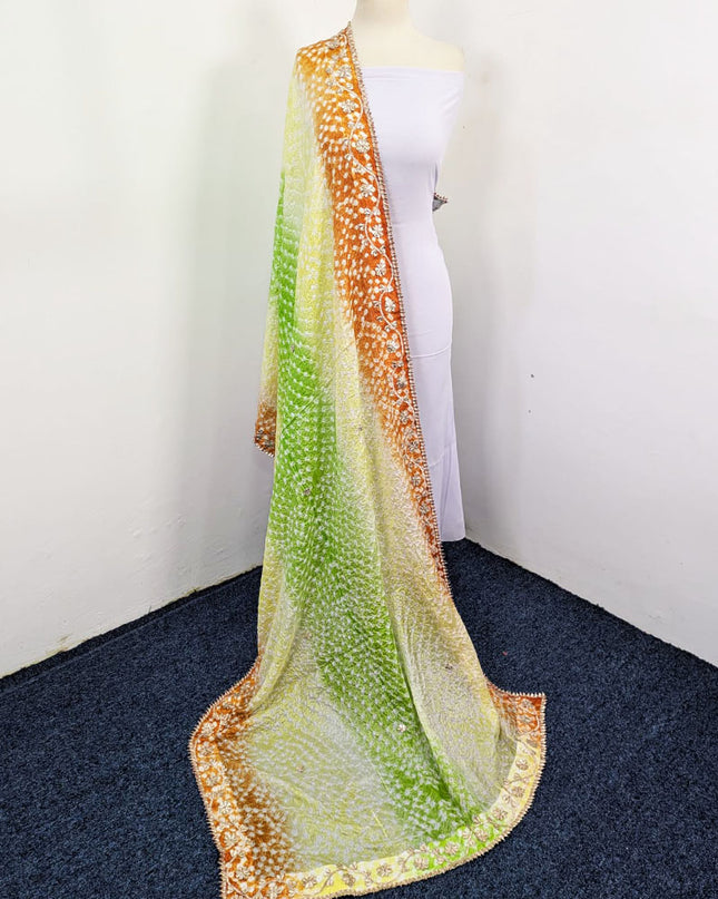 Silk with Handmade Chunnri Gotta Work Dupatta (Ready To Wear)