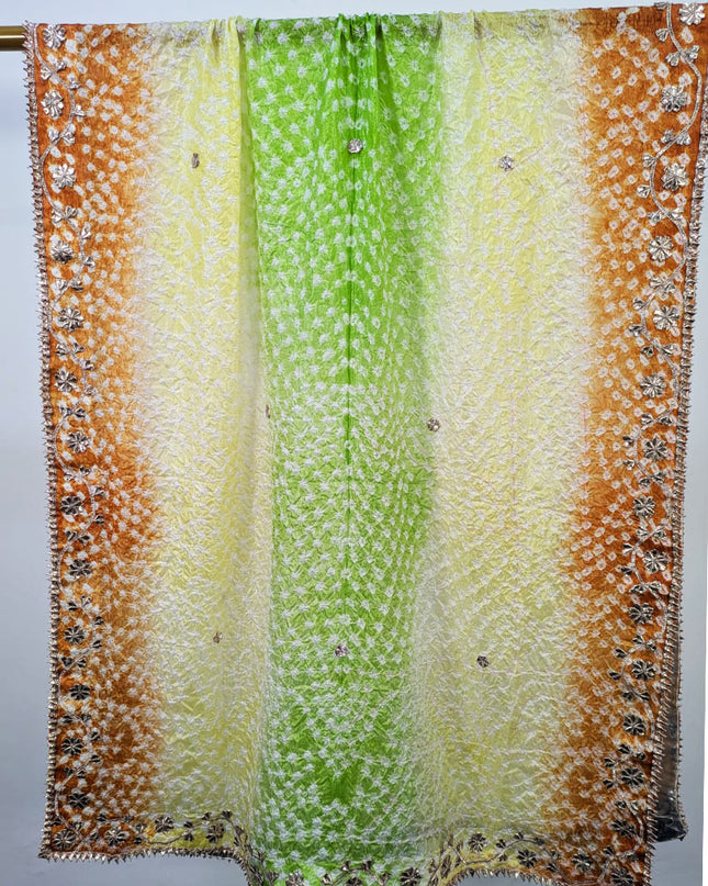 Silk with Handmade Chunnri Gotta Work Dupatta (Ready To Wear)