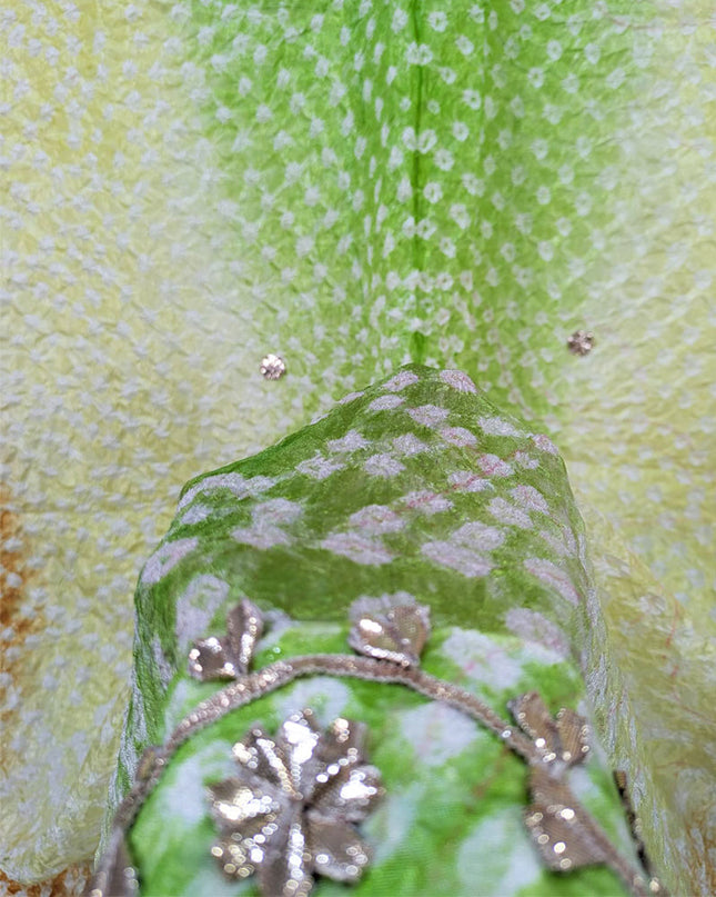 Silk with Handmade Chunnri Gotta Work Dupatta (Ready To Wear)