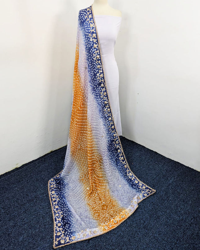 Handmade Chunnri Gotta Work Silk Dupatta (Ready To Wear)