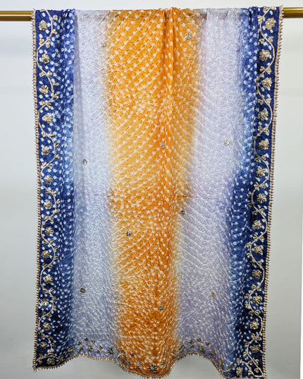 Handmade Chunnri Gotta Work Silk Dupatta (Ready To Wear)