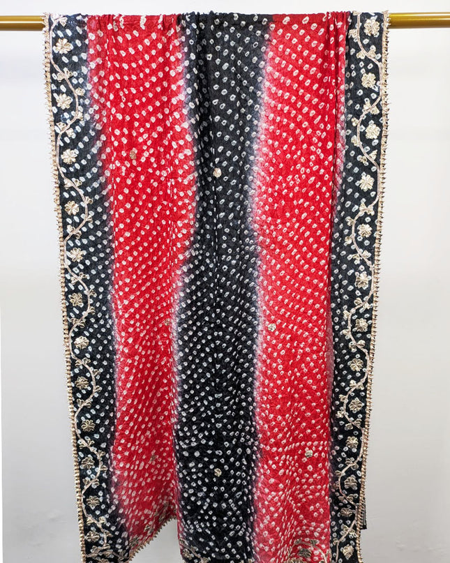 Fancy Silk with Handmade Chunnri Gotta Work Dupatta