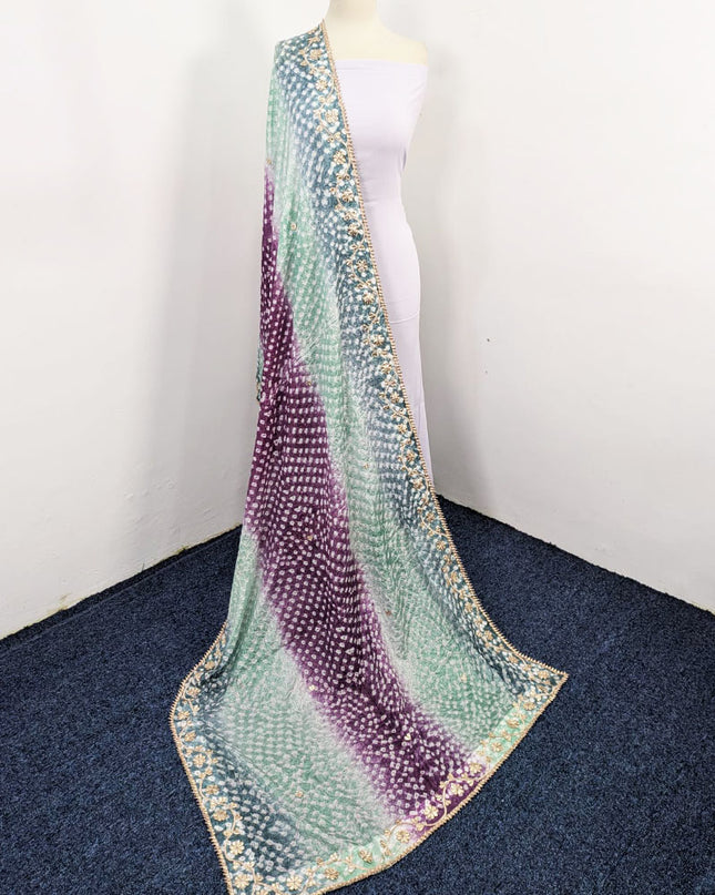 Silk with Handmade Chunnri Gotta Work Dupatta (Ready To Wear)