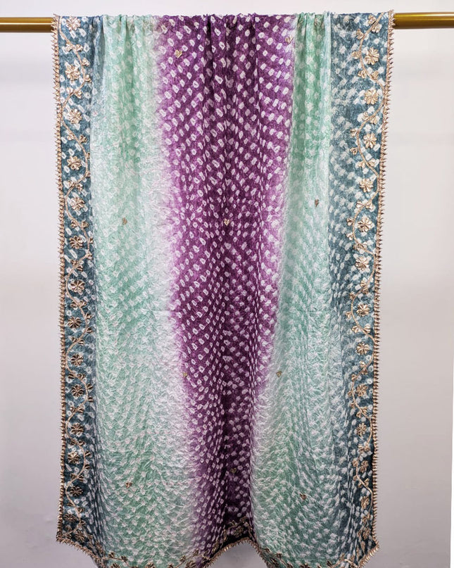 Silk with Handmade Chunnri Gotta Work Dupatta (Ready To Wear)