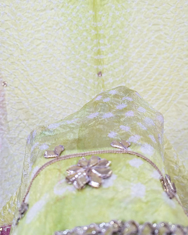 Handmade Chunnri Gotta Work Silk Dupatta (Ready To Wear)