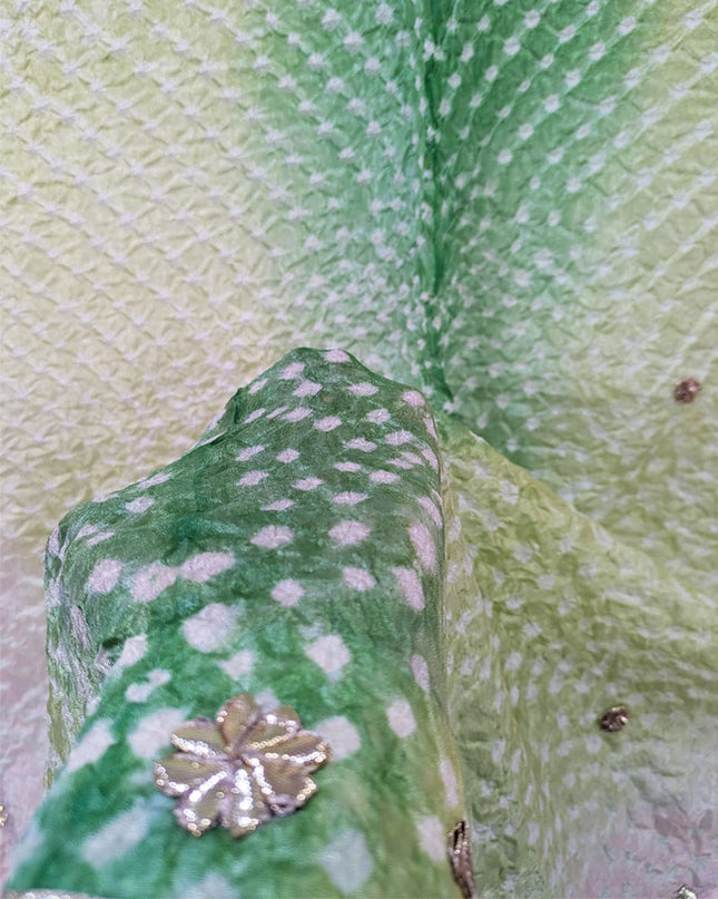 Fancy Silk with Handmade Chunnri Gotta Work Dupatta