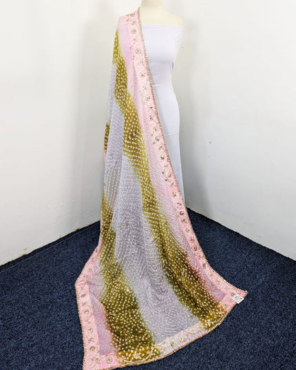 Silk with Handmade Chunnri Gotta Work Dupatta (Ready To Wear)
