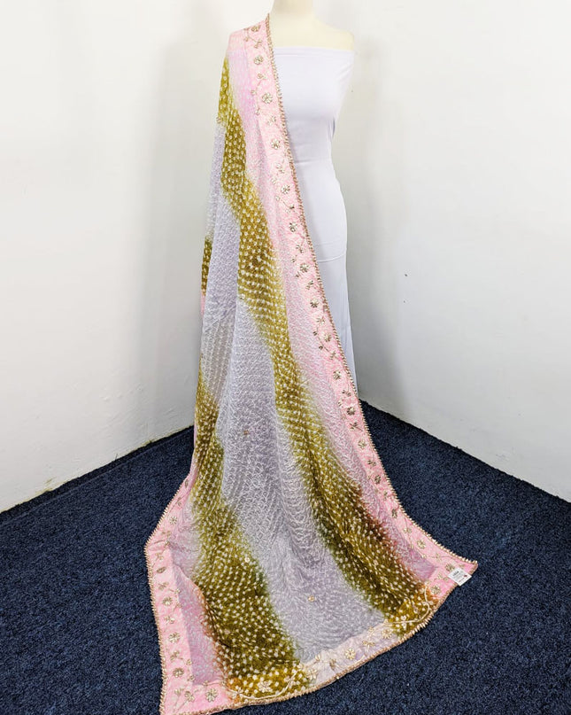 Silk with Handmade Chunnri Gotta Work Dupatta (Ready To Wear)