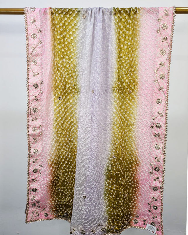 Silk with Handmade Chunnri Gotta Work Dupatta (Ready To Wear)