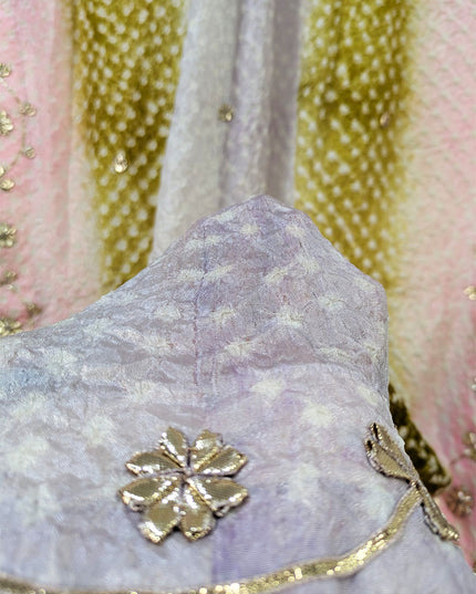 Silk with Handmade Chunnri Gotta Work Dupatta (Ready To Wear)