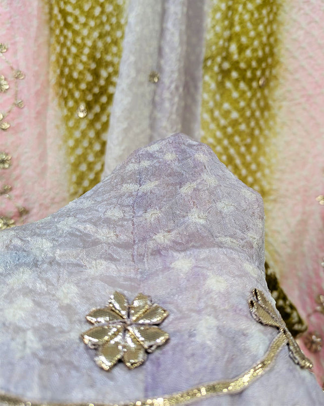 Silk with Handmade Chunnri Gotta Work Dupatta (Ready To Wear)