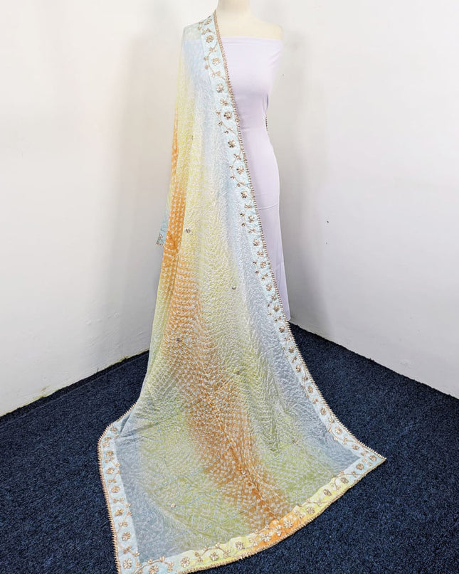 Handmade Chunnri Gotta Work Silk Dupatta (Ready To Wear)