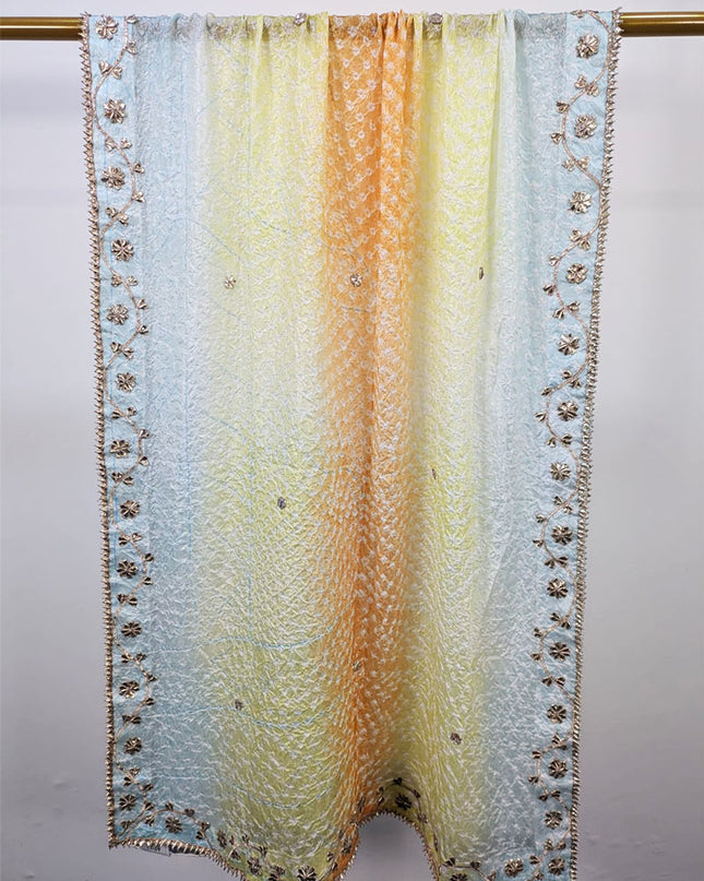 Handmade Chunnri Gotta Work Silk Dupatta (Ready To Wear)