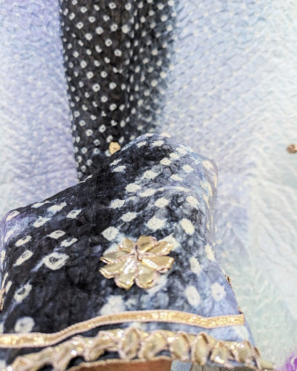 Fancy Silk with Handmade Chunnri Gotta Work Dupatta