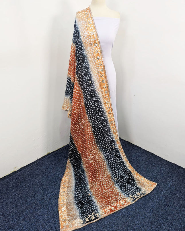 Silk with Handmade Chunnri Gotta Work Dupatta (Ready To Wear)