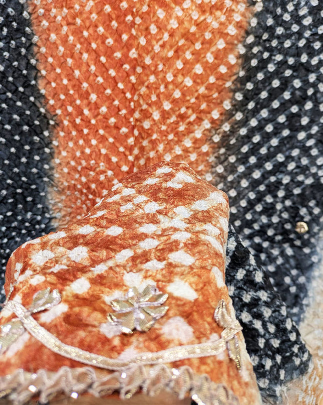 Silk with Handmade Chunnri Gotta Work Dupatta (Ready To Wear)