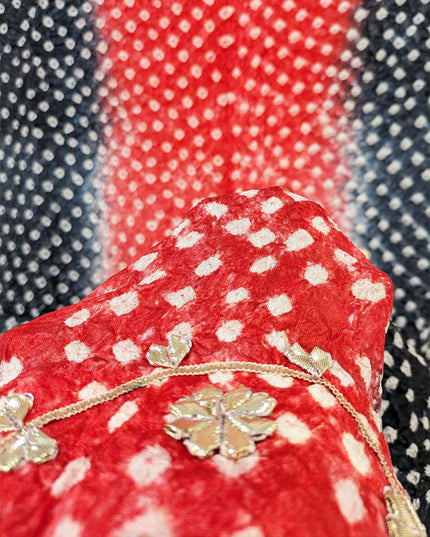 Handmade Chunnri Gotta Work Silk Dupatta (Ready To Wear)