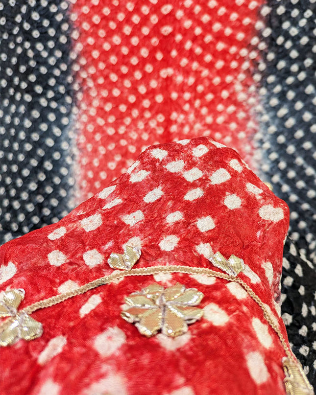 Handmade Chunnri Gotta Work Silk Dupatta (Ready To Wear)