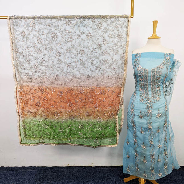 Organza with Gotta Work Shirt + Tie & Dye Dupatta 2PC Unstitched