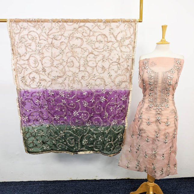 Organza with Gotta Work Shirt + Tie & Dye Dupatta 2PC Unstitched