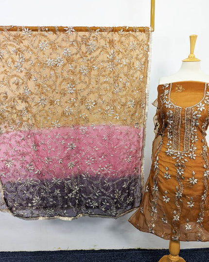 Organza with Gotta Work Shirt + Tie & Dye Dupatta 2PC Unstitched