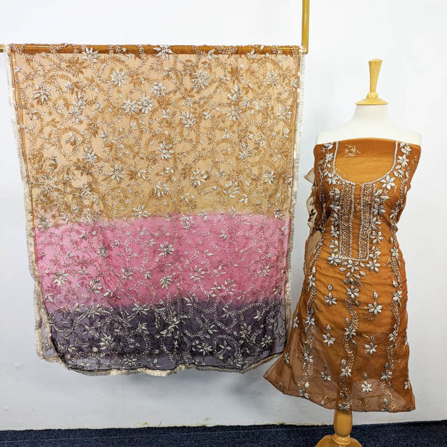 Organza with Gotta Work Shirt + Tie & Dye Dupatta 2PC Unstitched