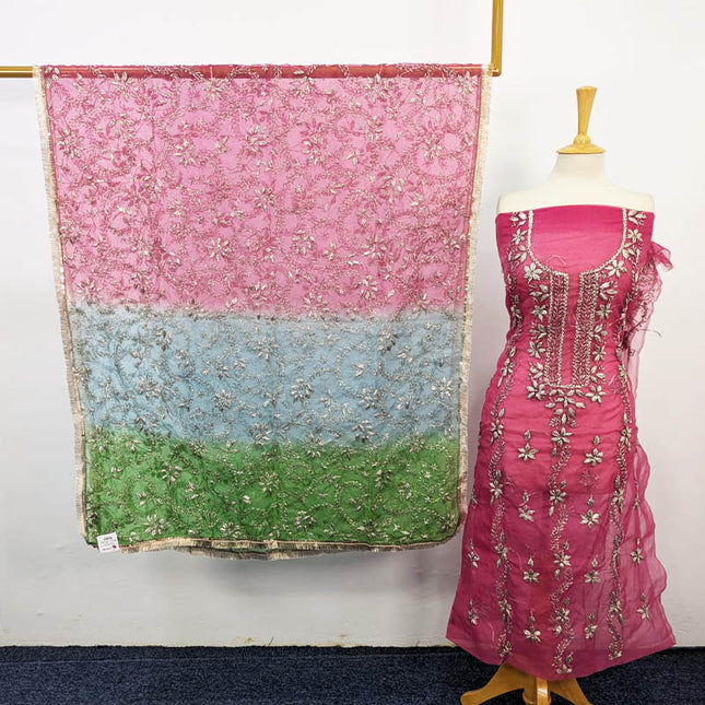 Organza with Gotta Work Shirt + Tie & Dye Dupatta 2PC Unstitched