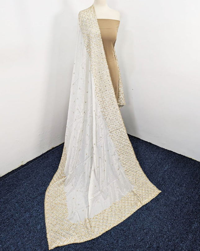 Fancy Silk with Handmade Golden Gotta Work Dupatta