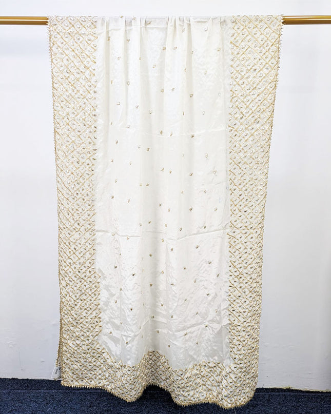 Fancy Silk with Handmade Golden Gotta Work Dupatta
