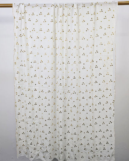 Silk with Golden Button Mukesh Work Dupatta (Ready To Wear)