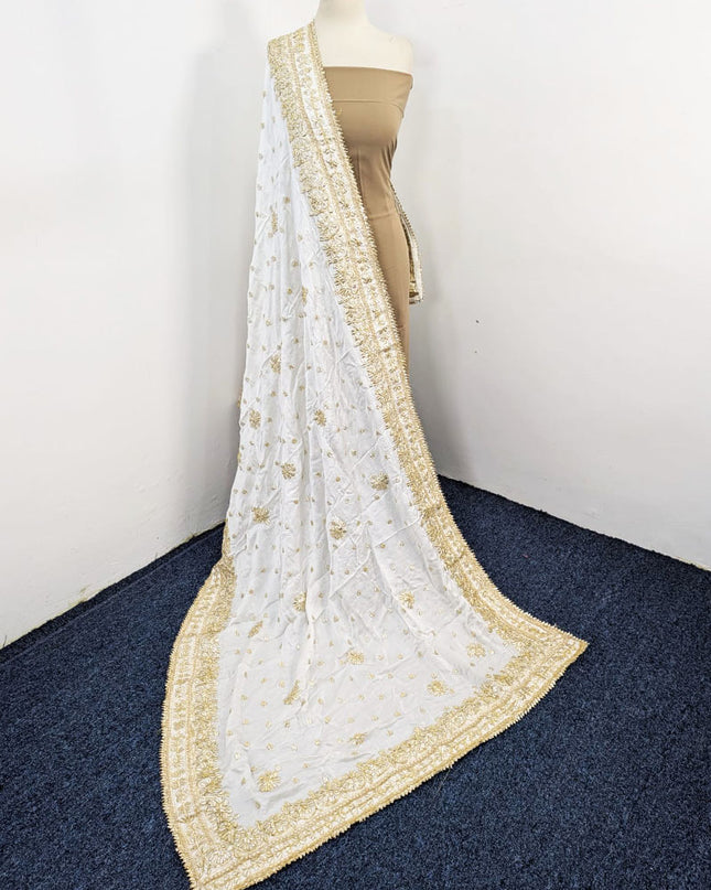 Fancy Silk with Handmade Golden Gotta Work Dupatta