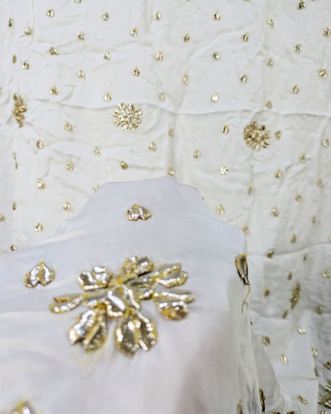 Fancy Silk with Handmade Golden Gotta Work Dupatta