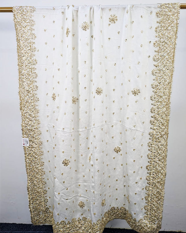 Fancy Silk with Handmade Golden Gotta Work Dupatta