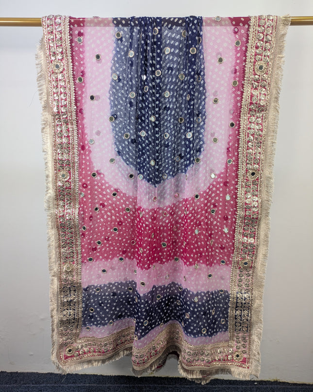 Crinkle Chiffon with Mirror + Gotta Work Dupatta (Ready To Wear)