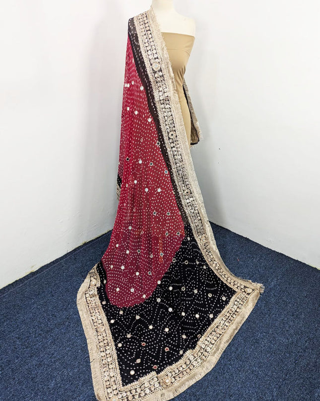 Crinkle Chiffon with Mirror + Gotta Work Dupatta (Ready To Wear)