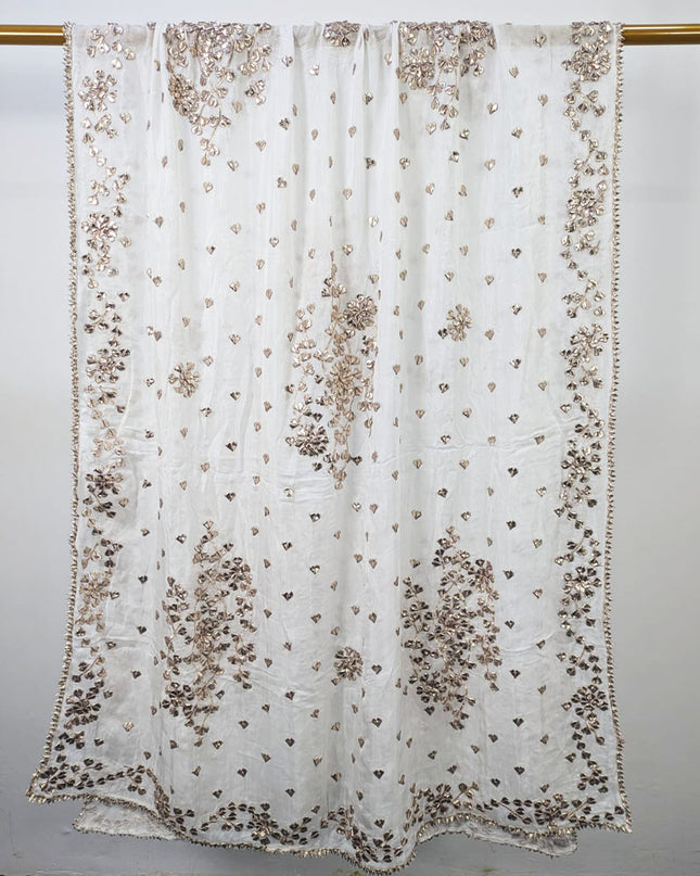 Fancy Silk with Handmade Gotta Work Dupatta