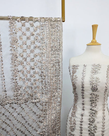 Handmade Full Jaal Gotta Work Dyeable Organza 2PC Unstitched