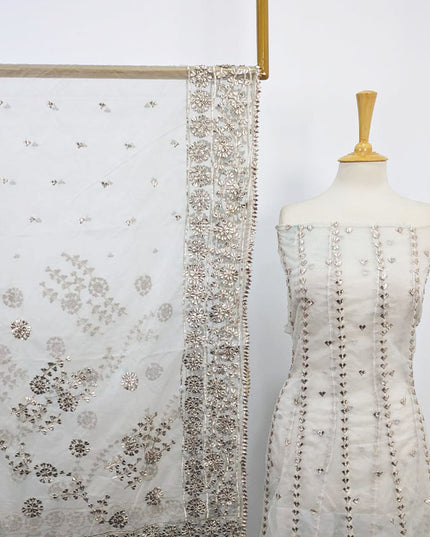 Organza with Gotta Work Frock 2PC Unstitched (Dyeable in All Colors)