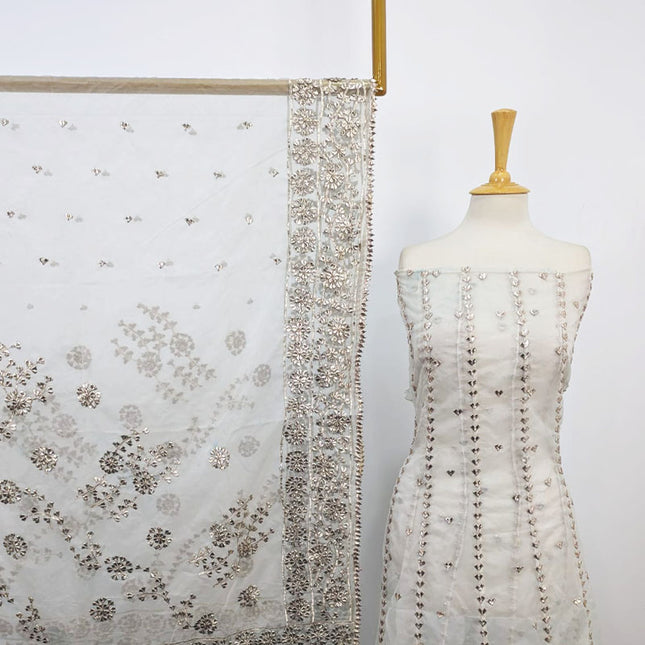 Organza with Gotta Work Frock 2PC Unstitched (Dyeable in All Colors)