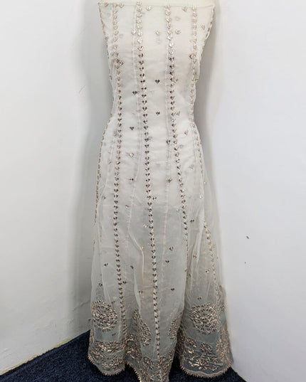 Organza with Gotta Work Frock 2PC Unstitched (Dyeable in All Colors)