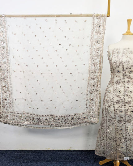 Handmade Gotta & Mirror Work Organza 2PC Unstitched