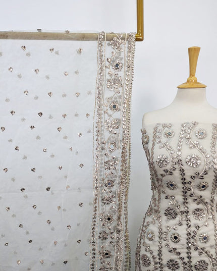 Handmade Gotta & Mirror Work Organza 2PC Unstitched