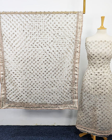 Handmade Full Jaal Akhrot Gotta Work Organza 2PC Unstitched