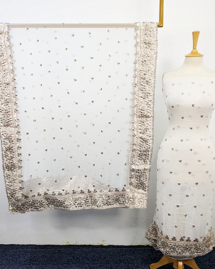 Fancy Crinkle Chiffon with Handmade Gotta Work 2PC Unstitched