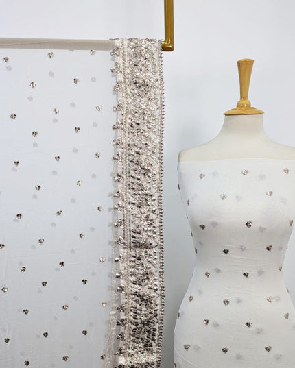 Fancy Crinkle Chiffon with Handmade Gotta Work 2PC Unstitched