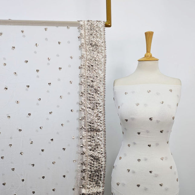 Fancy Crinkle Chiffon with Handmade Gotta Work 2PC Unstitched