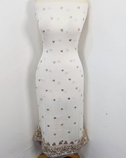 Fancy Crinkle Chiffon with Handmade Gotta Work 2PC Unstitched