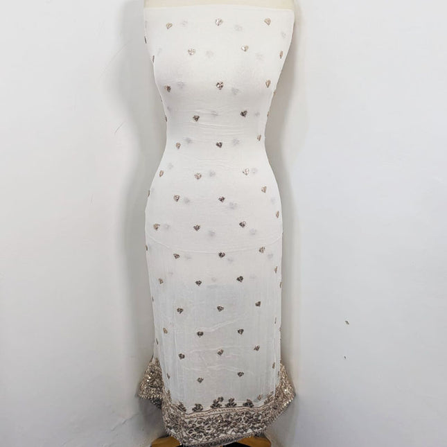 Fancy Crinkle Chiffon with Handmade Gotta Work 2PC Unstitched