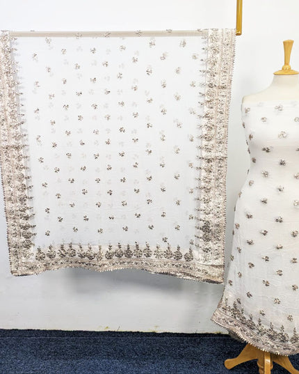 Crinkle Chiffon with Handmade Gotta Work 2PC Unstitched