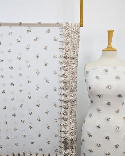 Crinkle Chiffon with Handmade Gotta Work 2PC Unstitched